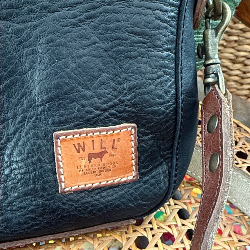 Will Leather Goods Black Pebbled Leather Top Handle Crossbody Bag - Picture 3 of 5